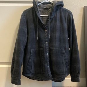 Patagonia snapping flannel with hood